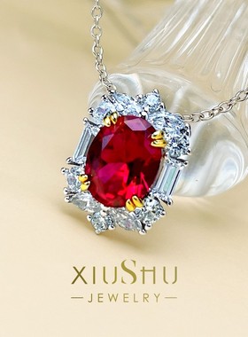 鸽血红色项链2克拉日常款