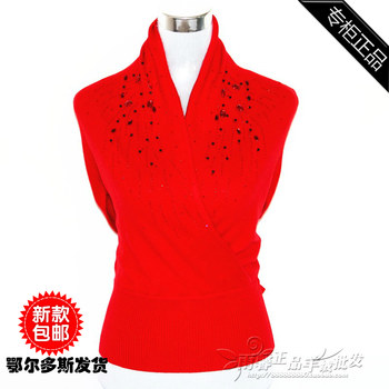 ເສື້ອຢືດ cashmere ຍີ່ຫໍ້ໃໝ່ຂອງຜູ້ຍິງສະໄຕລ໌ເກົາຫຼີ ຫຼຸດນ້ຳໜັກຄໍ V-neck slim pullover sweater diamond-encrusted wool sweater