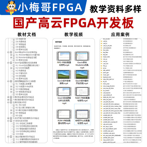 小梅哥国产高云FPGA开发板MIPI DDR3 USB AroraV晨熙ACG525教学_虎窝淘