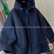 DHR high-end hooded rhombus cotton coat loose