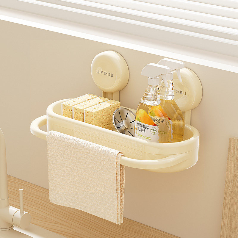 uforu厨房水槽置物架海绵钢丝球收纳吸盘壁挂水龙头沥水架抹布架,淘宝优惠券,粉丝福利购,淘宝优惠卷
