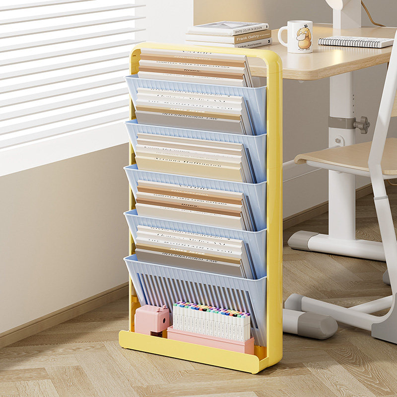 多巴胺夹缝落地书架桌边可移动窄款靠墙不占空间高中生专用置物架,淘宝优惠券,粉丝福利购,淘宝优惠卷