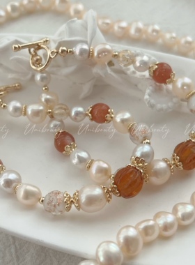 【橘子奶糖】尤妮宝帝原创手工设计巴洛克珍珠琉璃手链复古甜美风