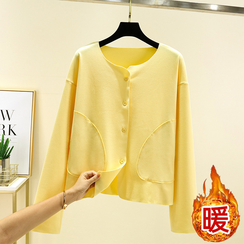 德绒宽松保暖开衫冬季大码加绒单排扣上衣女士居家加厚睡衣上装,淘宝优惠券,粉丝福利购,淘宝优惠卷