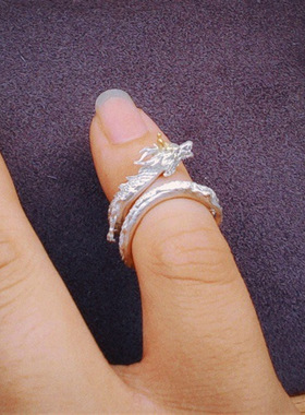 【乘龙】腾龙指关节戒指佛系盘龙创意指环个性男友精致礼物