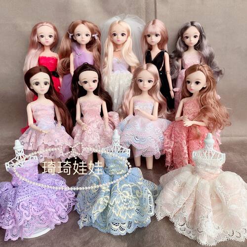 女孩手工制作30cm60厘米洋娃娃衣服儿童材料DIY裙子布料花边蕾丝 - 图2