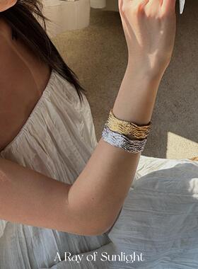 欧美ins风肌理手镯高级