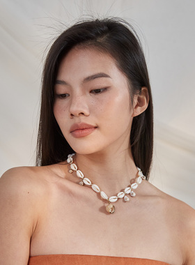 天然海螺项链A Ray of Sunlight “海鲜市场”海边度假贝壳项链