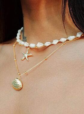 赵昭仪同款海螺海星吊坠项链