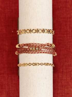 A Ray of Sunlight 新年系列肌理隔珠编织手链平安福气本命年红绳