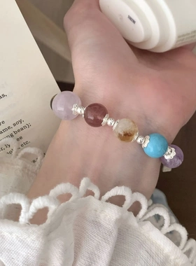 原创s925纯银天然水晶多宝手链ins小众设计招财转运高级感手串