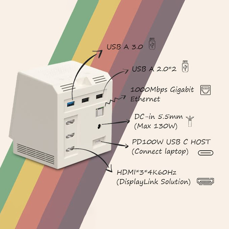 Raycue多合一拓展坞多流传输7合1集线器TF/SD读卡USB-C Lightnin-图2