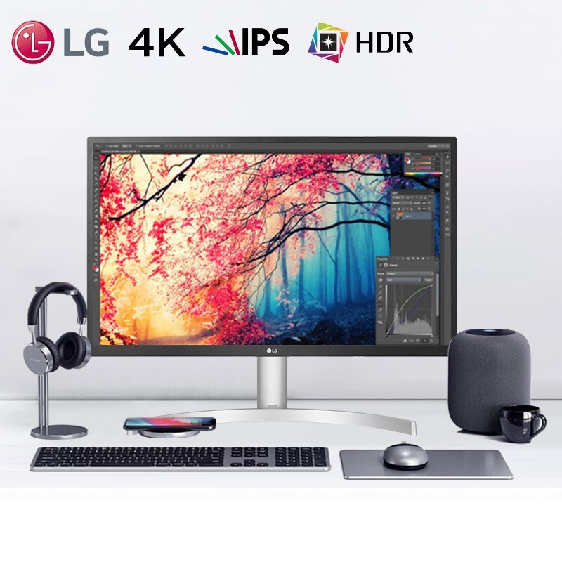 LG 27英寸4K IPS显示器27UL500专业设计绘图10bit外接笔记本PS5屏 - 图0