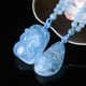 Aquamarine pendant engraved crystal necklace jewelry