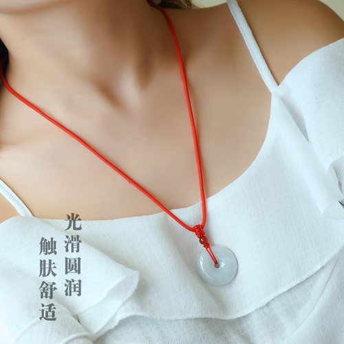 翡翠平安扣吊坠飘绿飘花A货玉石玉坠挂件项链女儿童玉佩男士饰品 - 图3