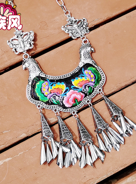 刺绣女士手工原创设计风毛衣链