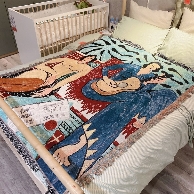 MATISSE马蒂斯单人位沙发套罩多功能挂毯沙发巾盖布背景布复古风 - 图1