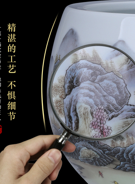 景德镇陶瓷聚宝盆摆件客厅大号鱼缸睡莲盆缸乌龟缸家居装饰品瓷器