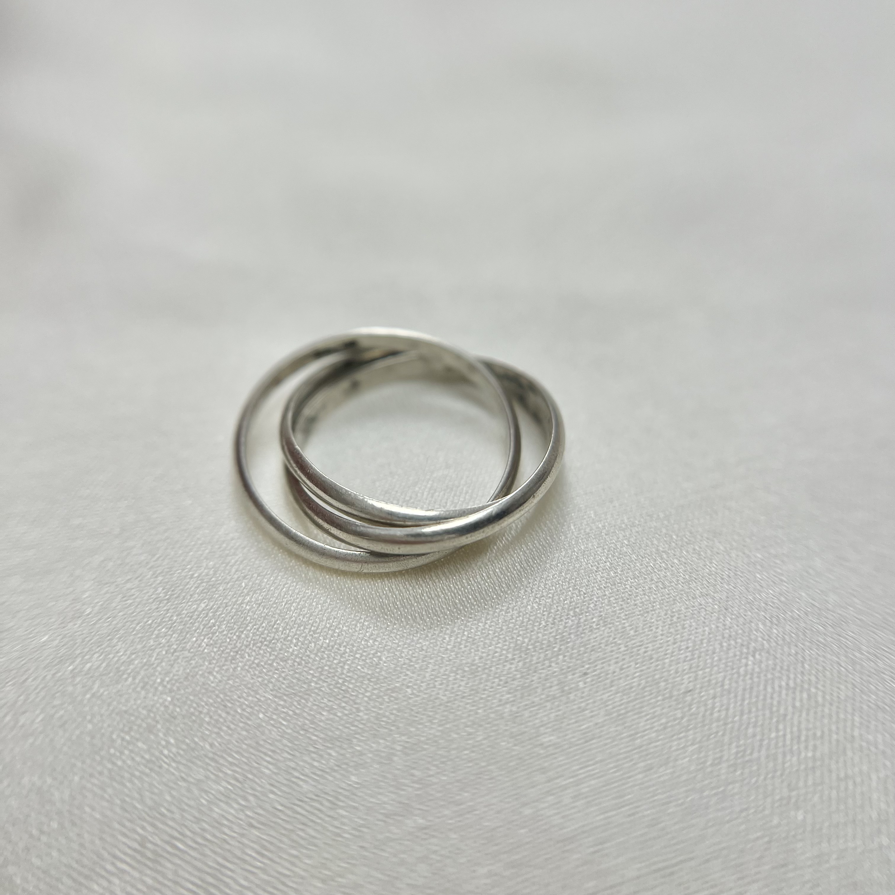 Medieval classic three-ring sterling silver ring tail ring