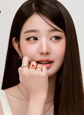 张元英同款 小众设计感扇形首饰套装 玫瑰金不掉色高级感全套饰品