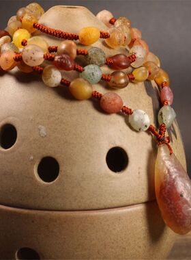 天然阿拉善新疆玛瑙原石项链