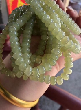 天然金丝玉手串小众新款算盘珠中式饰品玉石手串冷门手镯不撞款