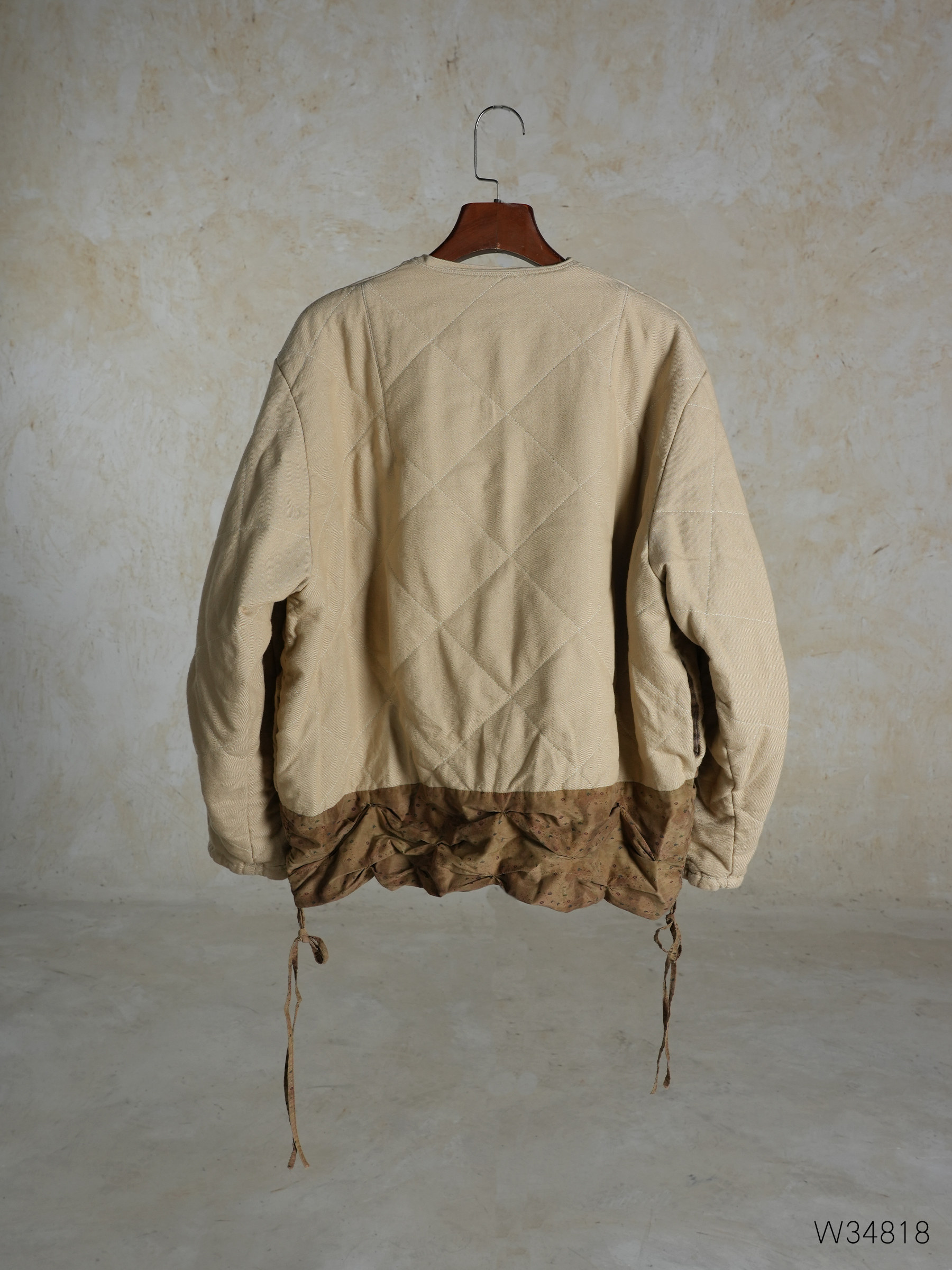 沉香布衣草堂 新中式棉服 几见W34818冬款拼接抽绳复古保暖改,淘宝优惠券,粉丝福利购,淘宝优惠卷