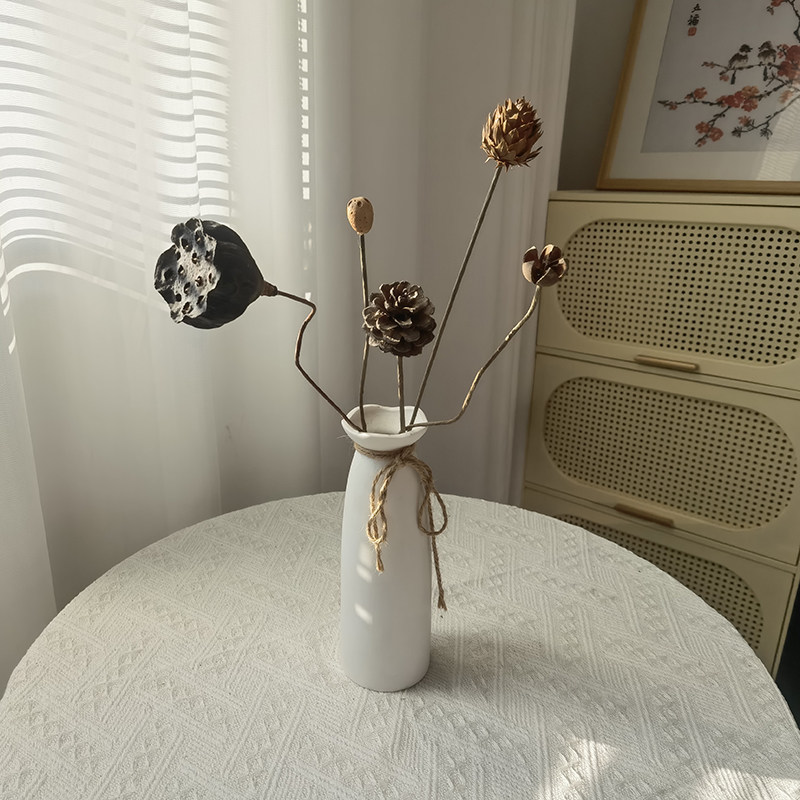 芦苇干花束真花松果风干莲蓬插花天然棉花装饰客厅摆件落地大蒲苇