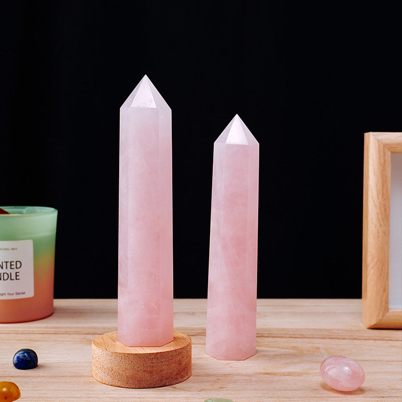 天然马达加斯加粉水晶柱原石六棱柱消磁家居装饰桌面装饰品吉祥礼,淘宝优惠券,粉丝福利购,淘宝优惠卷