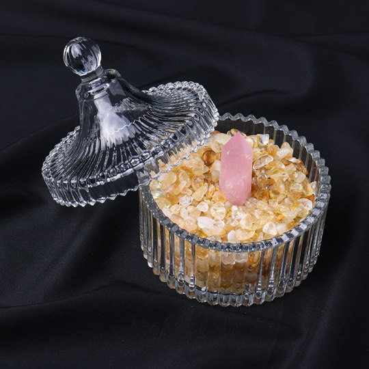 天然消磁白水晶碎石原石标本宝石摆件手链消磁石净化水晶碗消磁碗