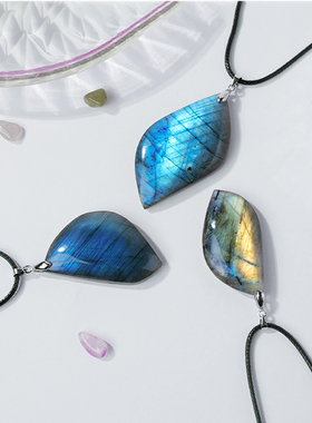 天然拉长石吊坠恋人石项链