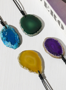 玛瑙吊坠Runyangshi毛衣链天然