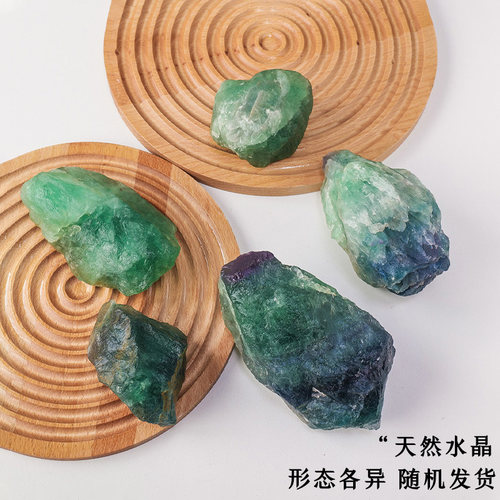 天然水晶绿萤石原石摆件矿石扩香碎石矿物鱼缸造景宝石头儿童标本 - 图2
