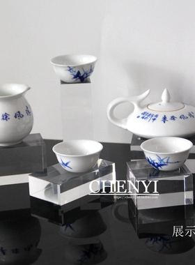 亚克力有机玻璃底座水晶方块拍摄台首饰化妆品瓷器古玩摆件展示架