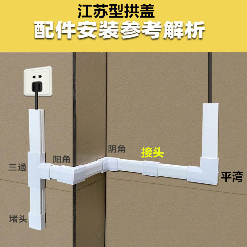 PVC明装线槽江苏型拱盖阻燃隐形家装装饰明线网线走布遮挡收纳盒,淘宝优惠券,粉丝福利购,淘宝优惠卷