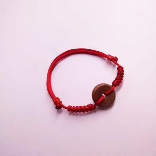 马年本命年值刑冲犯太岁礼物红绳手链金刚结桃木平安扣男女脚链绳
