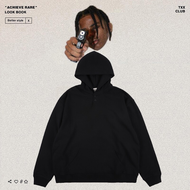 fear of god第六季上帝灰连帽衫fog高街潮牌门襟纽扣男女卫衣外套