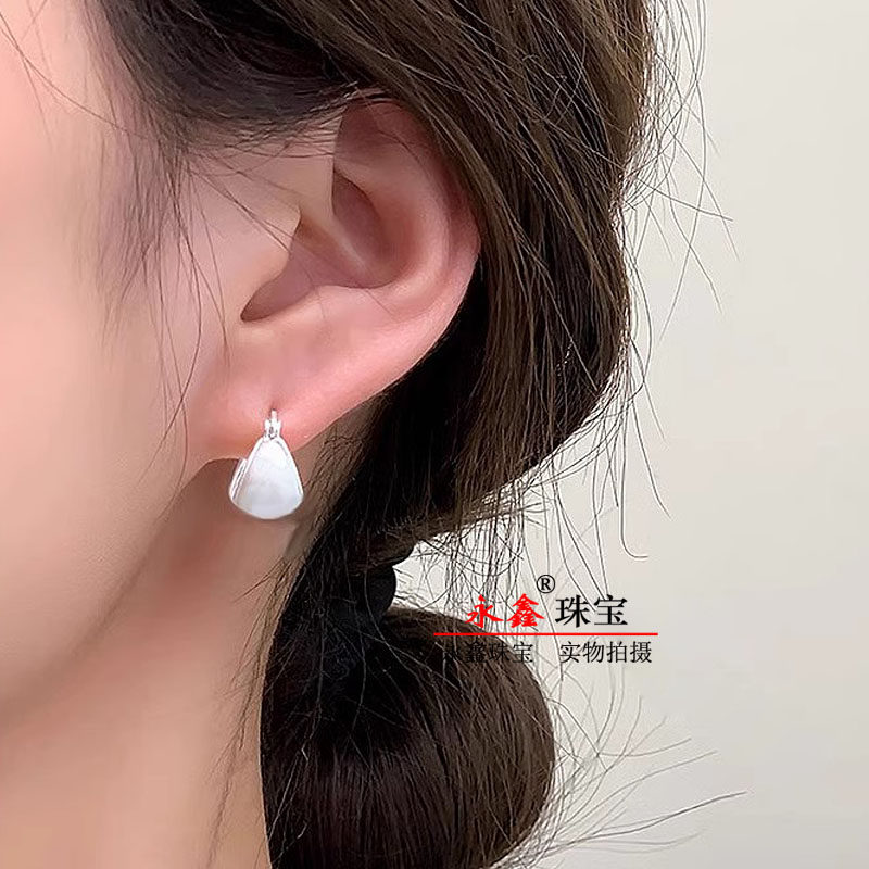 999纯银耳扣女法式拉丝几何U型耳环足银时尚个性气质高级感耳饰,淘宝优惠券,粉丝福利购,淘宝优惠卷