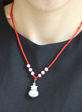 民族风钱袋保平安儿童足银吊坠