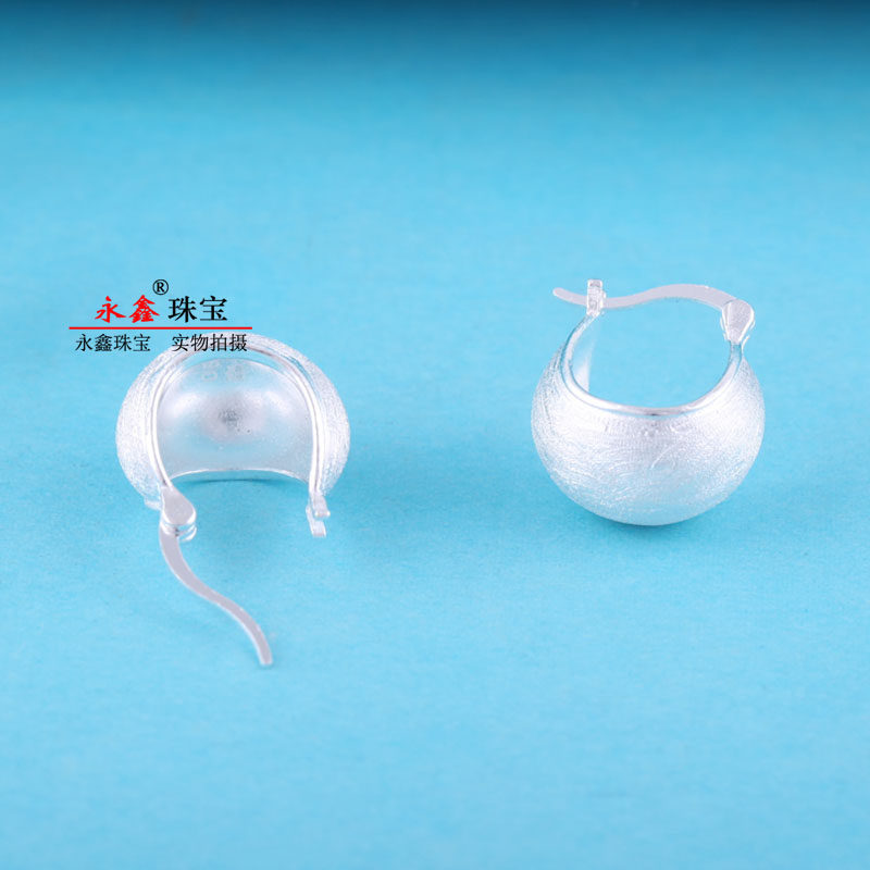 999纯银耳扣女法式拉丝几何U型耳环足银时尚个性气质高级感耳饰,淘宝优惠券,粉丝福利购,淘宝优惠卷