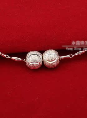 纯银项链吊坠韩版磨砂转运珠