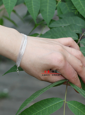 女纯银999简约蛇骨韩版学生手链