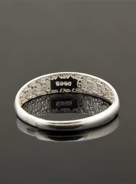 纯银银戒指999足银女开口可调节