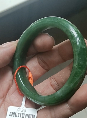 商场撤柜天然和田玉碧玉手镯玉镯无纹裂 带国家官方证书保真品n50