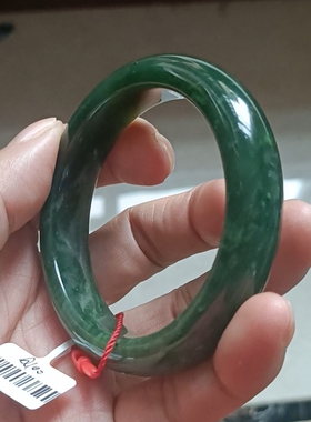 商场撤柜天然和田玉碧玉手镯玉镯子带国家官方证书保真品礼物q100