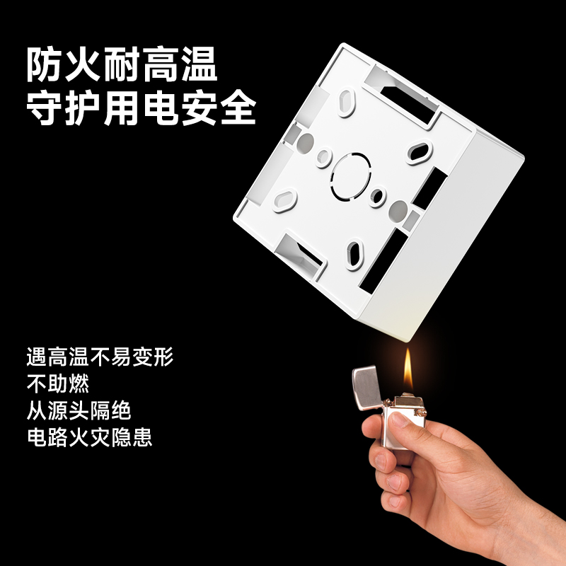 国际电工86型明装盒加厚PVC开关插座面板灰色明盒过线盒明线底盒 - 图3