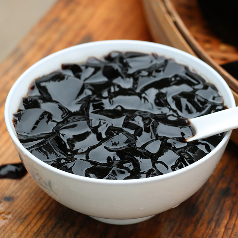 仙人板粄粉烧仙草冻黑凉粉梅州客家特产曹字正宗奶茶配料500g商用_虎窝淘