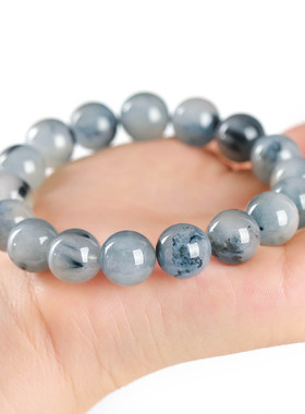 天然飘花蓝兔毛水晶手链简约大气显白提升气质日常通勤饰品手串