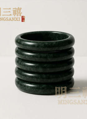 天然西藏药王石手镯墨绿玉镯活磁能量养生保健送礼送长辈女朋友