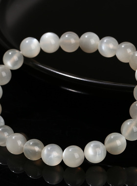 3A天然白月光石手链淡雅珠光水晶手串提升气质日常通勤百搭款女生